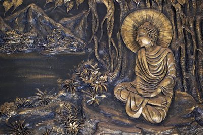 Shakyamuni Buddha Sitting in the Meditation Pose Under the Bodhi Tree, Dalat, Vietnam by Unbekannt Unbekannt